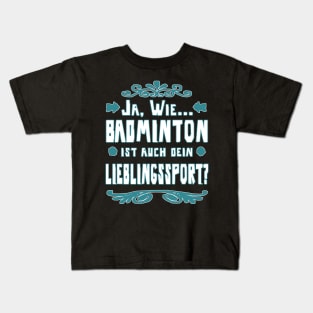 Badminton Schläger Federball Geschenkidee Kids T-Shirt